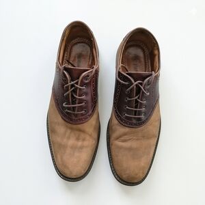 Johnston & Murphy Italy Men's Brown Suede Sheepskin Oxfords Shoes Size 10.5 M